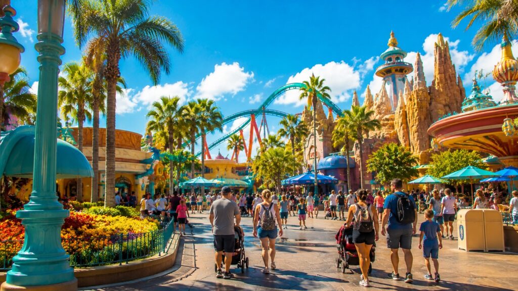 Famílias aproveitando os parques de Orlando em maio de 2026