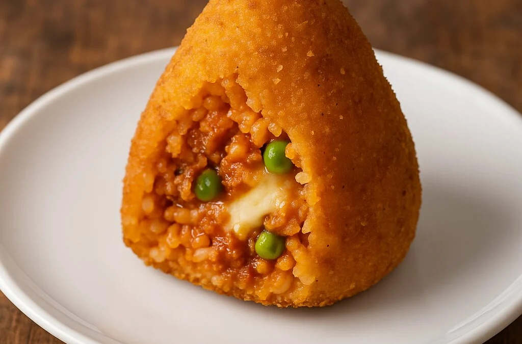 Comida típica siciliana incluindo arancini e cannoli, gastronomia única da ilha