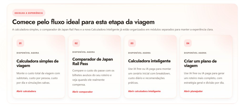 As 4 ferramentas do Planejador de Viagem ao Japão
