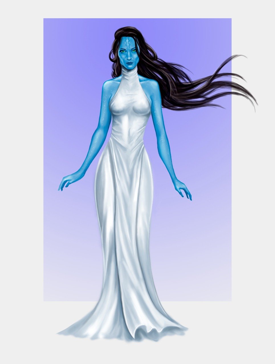 Ilustração da personagem Wyna, alienígena do sistema estelar de Antares